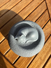 Charger l'image dans la galerie, urne chat ceramique grise vue du dessus
