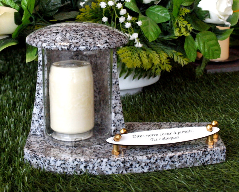 Lampe Funéraire En Céramique Blanche Avec Bougie - Lanterne